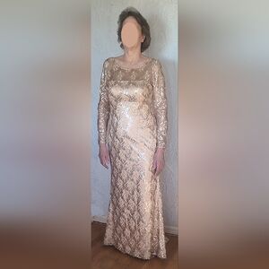 Like New Eliza J Champagne Sequin Mother Of The Bride Dress, Sz 14